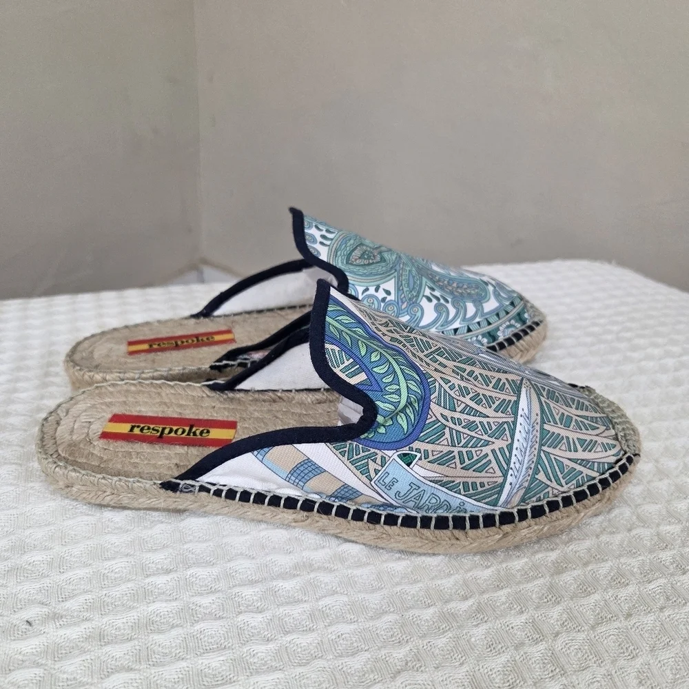 Respoke Spanish Espadrille Mule Slides Paisley Print Women’s US 7 EU 37